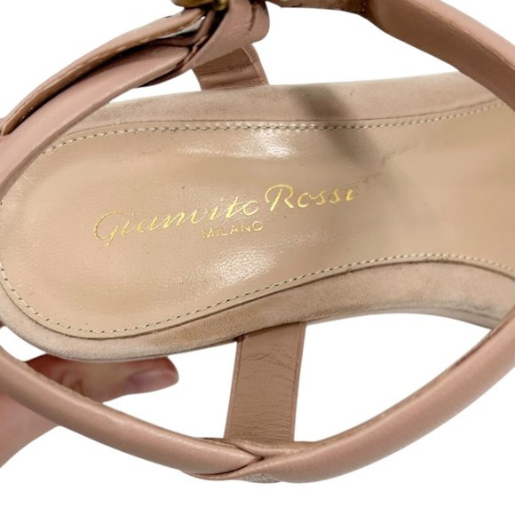 Gianvito Rossi Blush Braided Strap Suede Leather Platform Heel Sandals - Picture 7 of 14